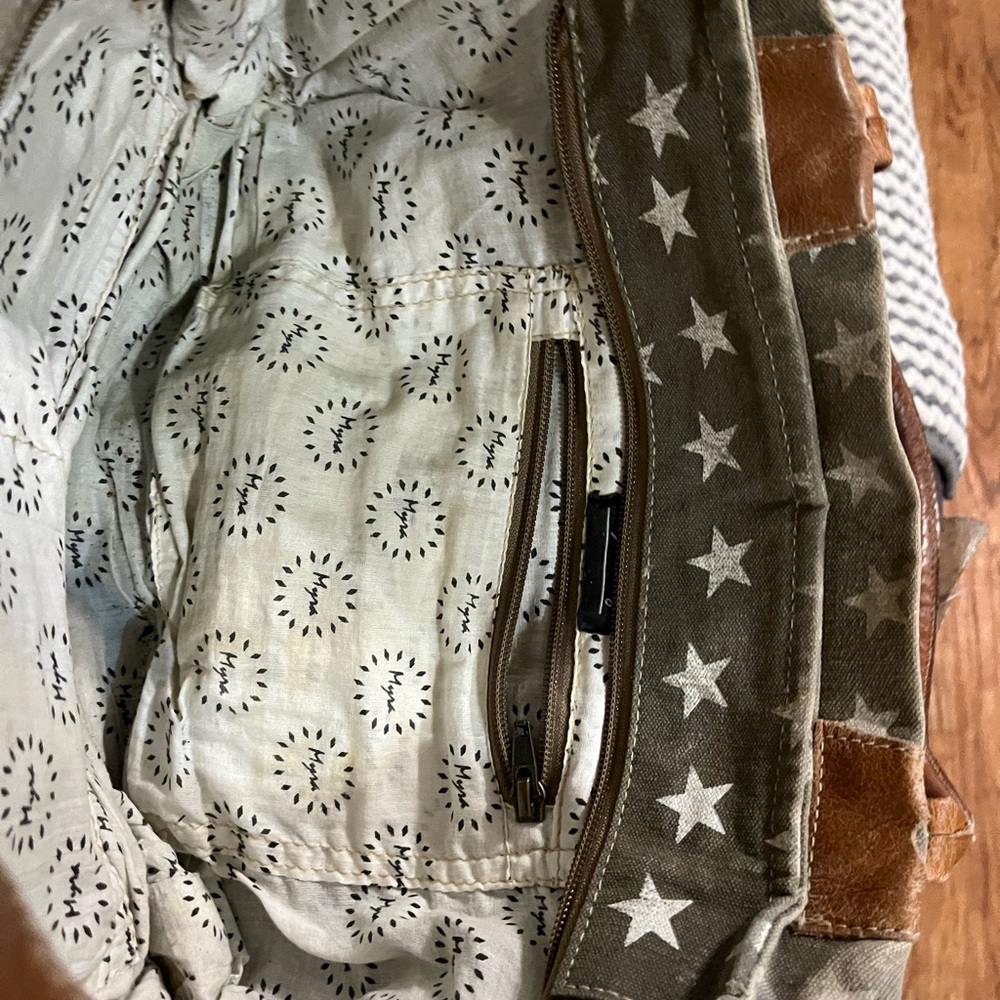 Myra Bag Starry Gray and Brown Satchel - Picture 3 of 3
